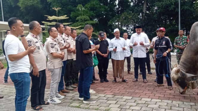 Sapi dari Prabowo diserahkan ke warga Desa.