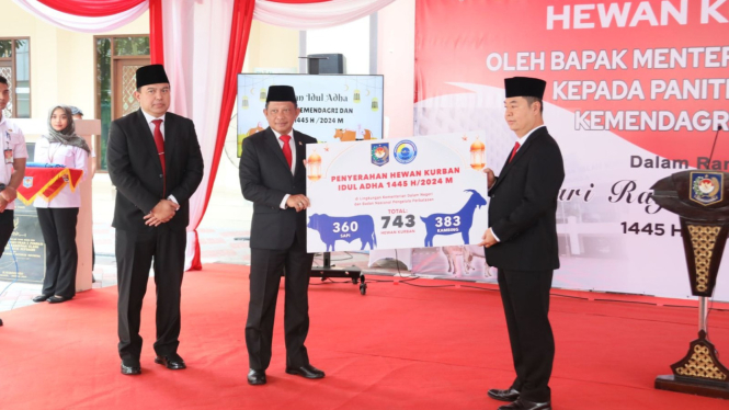 Kemendagri dan BNPP serahkan hewan kurban pada Idul Adha 1445 H