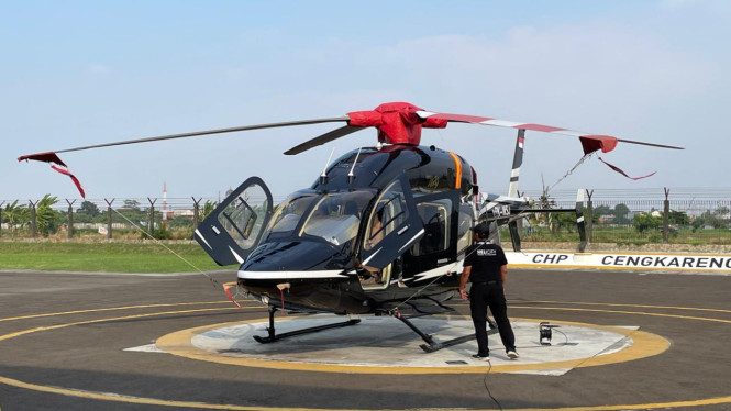 Salah satu helikopter yang akan di pamerkan dalam Heli Expo Asia