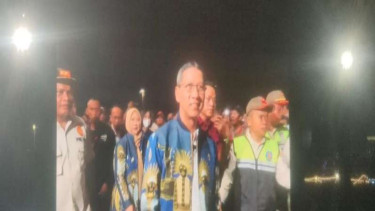 Pj Gubernur DKI Jakarta Heru Budi dalam acara Malam Jaya Raya di Monas.