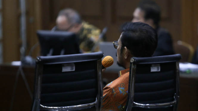 Syahrul Yasin Limpo (SYL) saat  jadi saksi mahkota dalam sidang lanjutan.
