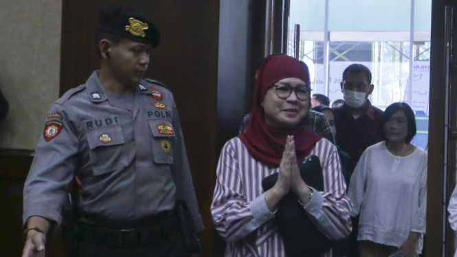Mantan Dirut Pertamina Karen Agustiawan dalam sidang vonis Kasus LNG