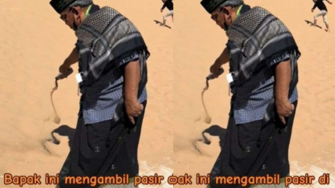 Pria paruh baya kembalikan pasir di Jabal Malaikat