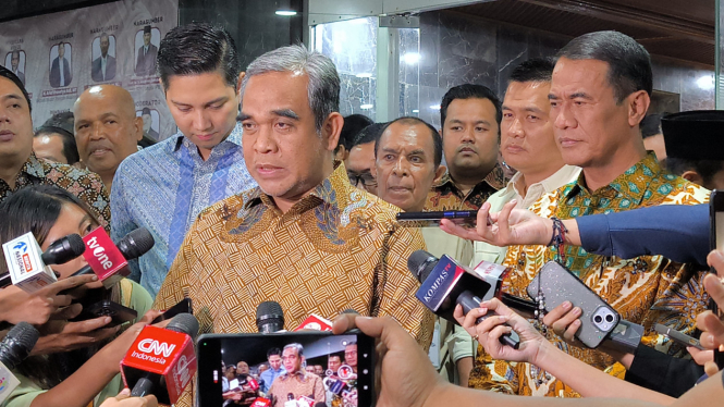 Sekjen Partai Gerindra, Ahmad Muzani di Kompleks Parlemen, Senayan, Jakarta