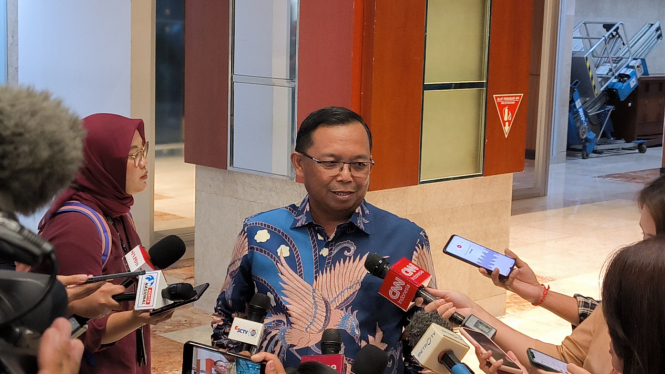 Ketua DPP Partai Demokrat, Herman Khaeron di Kompleks Parlemen, Senayan, Jakarta Pusat 