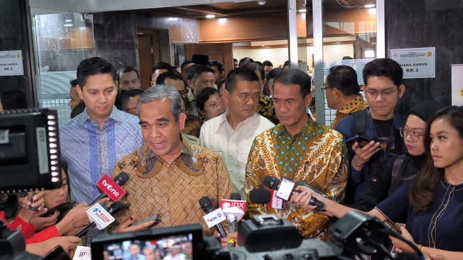 Sekjen Partai Gerindra, Ahmad Muzani di Kompleks Parlemen, Senayan, Jakarta Pusat 