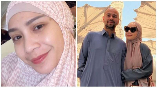 Nagita Slavina mengenakan hijab
