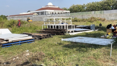 Lahan yang bakal dibangun rumah pensiun Presiden Jokowi di Desa Blulukan, Kecamatan Colomadu, Kabupaten Karanganyar.