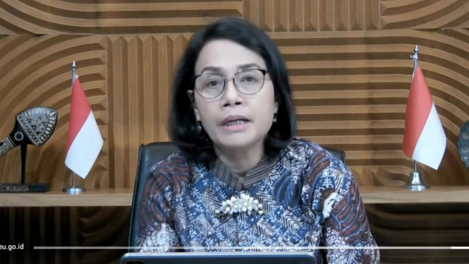 Menteri Keuangan Sri Mulyani Indrawati dalam konferensi pers APBN KiTA