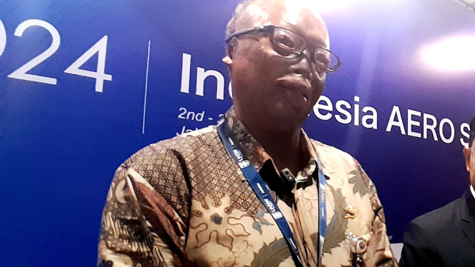[dok. Sekretaris Direktorat Jenderal Perhubungan Udara Kemenhub, Sigit Hani Hadiyanto, di acara Indonesia Aero Summit (IAS) 2024, Selasa, 2 Juli 2024]