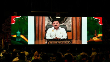 Menko Polhukam Hadi Tjahjanto membuka acara secara virtual di Bali.