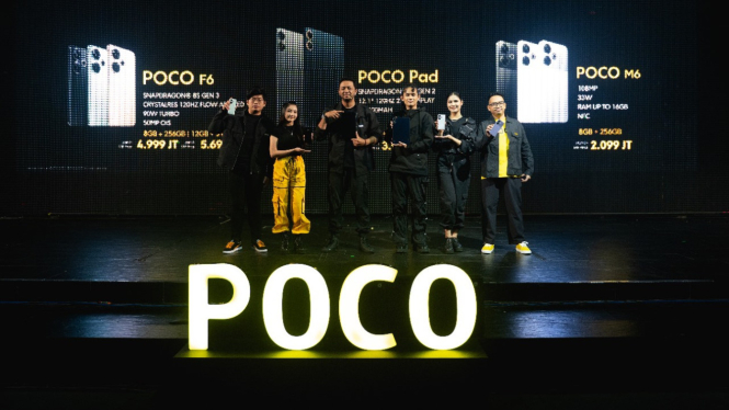 Peluncuran Poco Pad, Poco F6 dan M6 di Jakarta, Kamis, 4 Juli 2024.