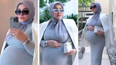 Syahrini hamil besar