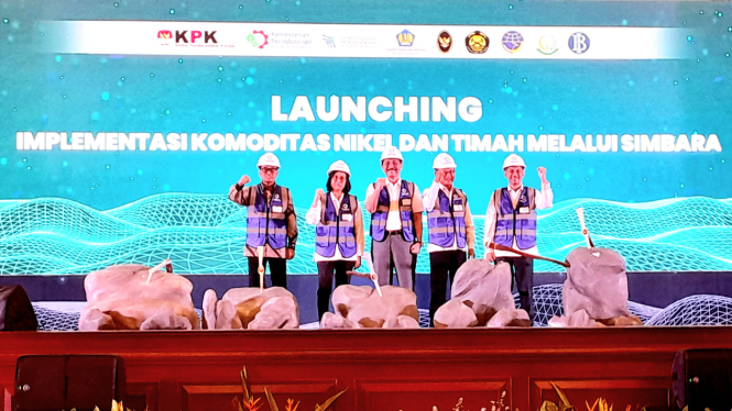 [dok. Jajaran Menteri Jokowi dalam peluncuran Simbara di Kementerian Keuangan, Jakarta, Senin, 22 Juli 2024]