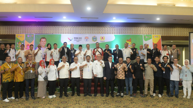 Kegiatan Delegation Registration Meeting DRM PON XXI 2024 Aceh-Sumut Wilayah Sumut, di Hotel Emerald Medan.(dok Pemprov Sumut)