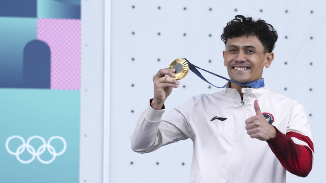 Veddriq Leonardo raih medali emas di Olimpiade 2024