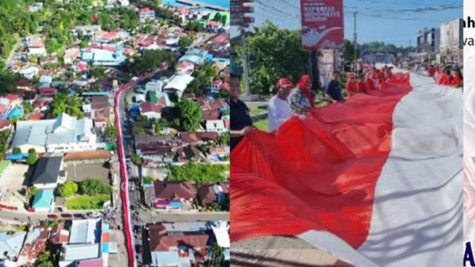 Bendera dibentangkan di Manokrawi