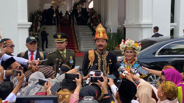 Menkopolhukam RI Hadi Tjahjanto di Istana Merdeka