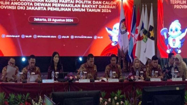 KPU Jakarta menggelar rapat pleno penetapan kursi DPRD DKI Jakarta.