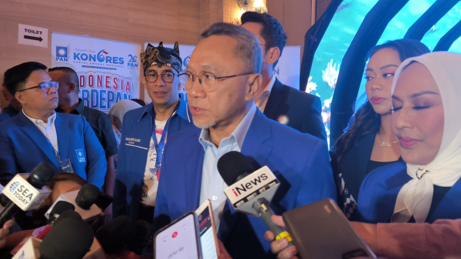 Ketua Umum PAN Zulkifli Hasan alias Zulhas di Hotel Kempinski, Jakarta Pusat, Sabtu, 24 Agustus 2024