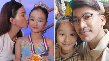 Sarwendah dan Ruben Onsu bersama putri sulung mereka, Thalia Putri Onsu