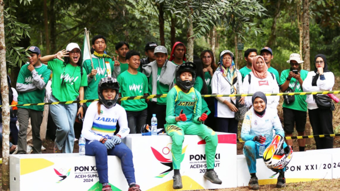 Seeding Run MTB Individual Downhill (DHI) Putri PON 2024, Aceh-Sumut.(dok PON 2024 Sumut)