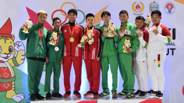 Tim Barongsai Aceh medali emas di PON 2024.(dok PON 2024 wilayah Sumut)