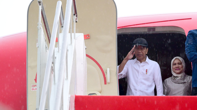 Presiden Jokowi dan Ibu Negara Iriana bertolak ke Aceh