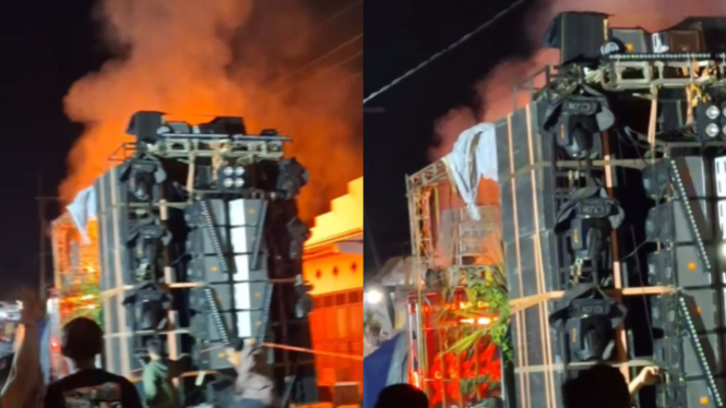 Sound Horeg Hangus Terbakar di Pasuruan
