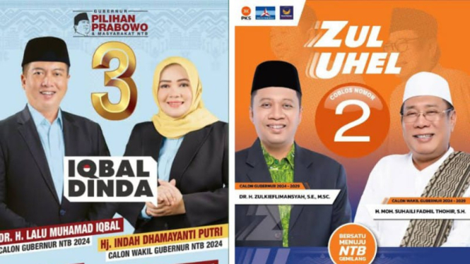 Paslon Iqbal-Dinda dan Zul-Uhel di Pilgub NTB 2024 (istimewa)