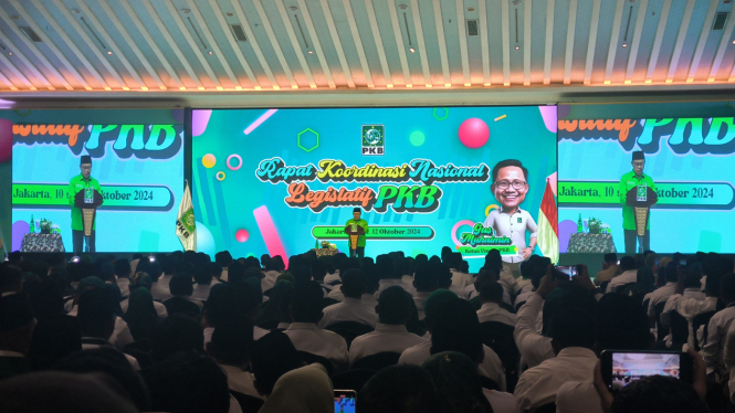 Ketua Umum PKB Muhaimin Iskandar alias Cak Imin di acara Rapat Koordinasi Nasional Legislatif PKB, Kamis, 10 Oktober 2024