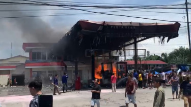 SPBU di Subulussalam terbakar. (Istimewa)