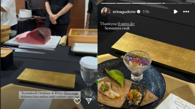 Instagram Story milik Erina Gudono