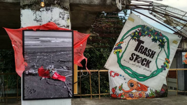 Karya seni berbahan sampah plastik yang menjadi gerakan Thrashstock Festival - Sumber Foto dari IG Thrashstockbali
