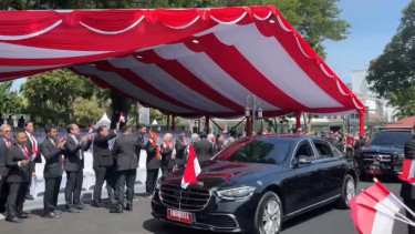 Mobil Jokowi saat pelantikan Prabowo Subianto