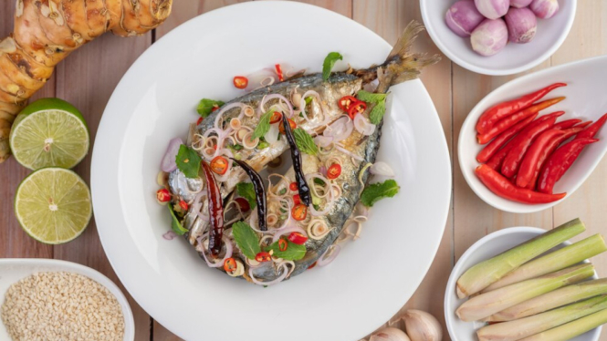Ilustrasi Menu Diet Ikan