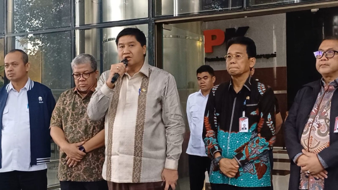 Menteri Perumahan dan Kawasan Pemukiman (PKP) Maruarar Sirait bersama jajaran kementeriannya turut menyambangi Komisi Pemberantasan Korupsi (KPK)