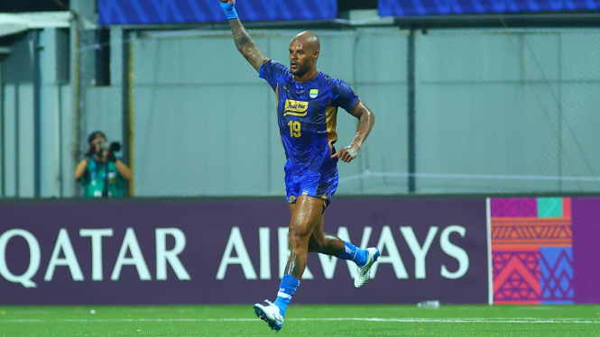 Selebrasi Penyerang Persib Bandung, David da Silva setelah mencetak gol ke gawang Lion City Sailors di Liga Champions Asia 2 (Dok 2024 Asian Football Confederation) 