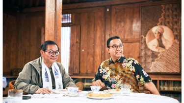 Cagub Cawagub Jakarta Pramono-Rano Karno bertemu Anies Baswedan