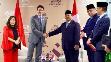 Menko Airlangga dampingi Presiden Prabowo bertemu PM Trudeau