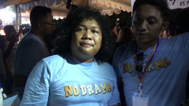 Komedian Marshel Widianto saat hadir dalam konser Bali Bahagia di Denpasar.