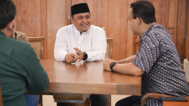Calon Walikota Bogor Atang Trisnanto dari PKS dan Partai Ummat. Muhammad AR/VIVA