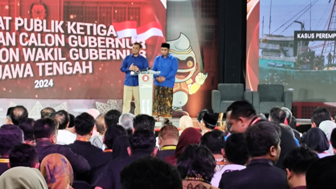 Cagub Cawagub Jateng Ahmad Luthfi-Gus Yasin di Debat Pilkada Jateng 2024