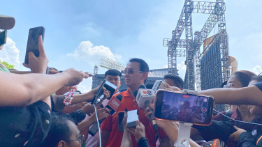 Basuki Tjahaja Purnama alias Ahok Hadiri Kampanye Akbar Pramono-Rano di Stadion Madya GBK