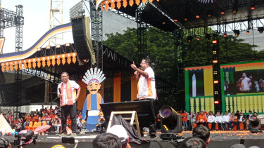 Cagub-Cawagub Jakarta Nomor Urut 3, Pramono Anung-Rano Karno di Kampanye Akbar
