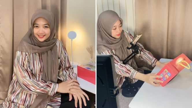 Cici Melda meraih komisi ratusan juta rupiah setiap bulannya melalui Shopee Live