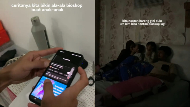 Kreatif! Orang tua ini sulap kamar rumahnya jadi teater bioskop 