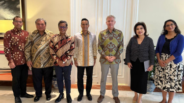 Ketua Umum Kamar Dagang dan Industri (Kadin) Indonesia, Anindya Bakrie bersama Team Canada Trade Mission (Tim Misi Dagang Kanada/TCTM) 