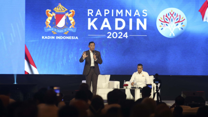 Menko AHY Hadiri Diskusi Rapimnas Kadin 2024