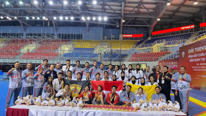 Polwan Polda Sumut prestasi membanggakan di Asian Police Taekwondo Championship 2024.(dok Polda Sumut)